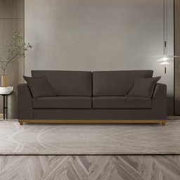 Sofá 2 Lugares Living Basemadeira 2,20m Pallazo Sofisticado:marrom - 1