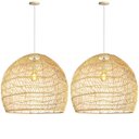 Ver imagem 1 de 2 Pendente Rattan Fibra Natural Grande 60 Cm Rustico Nat21