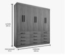 Ver imagem 3 de Guarda Roupa Mônaco 6 Pts com Espelho Cinamomo - Ddoro