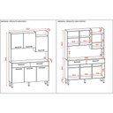 Ver imagem 4 de Armário de Cozinha Compacta 6 Portas e 2 Gavetas 132cm Silver Freijó Soft - Pallazio