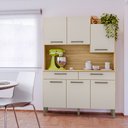 Ver imagem 2 de Armário de Cozinha Compacta 6 Portas e 2 Gavetas 132cm Silver Freijó Soft - Pallazio