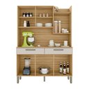 Ver imagem 3 de Armário de Cozinha Compacta 6 Portas e 2 Gavetas 132cm Silver Freijó Soft - Pallazio