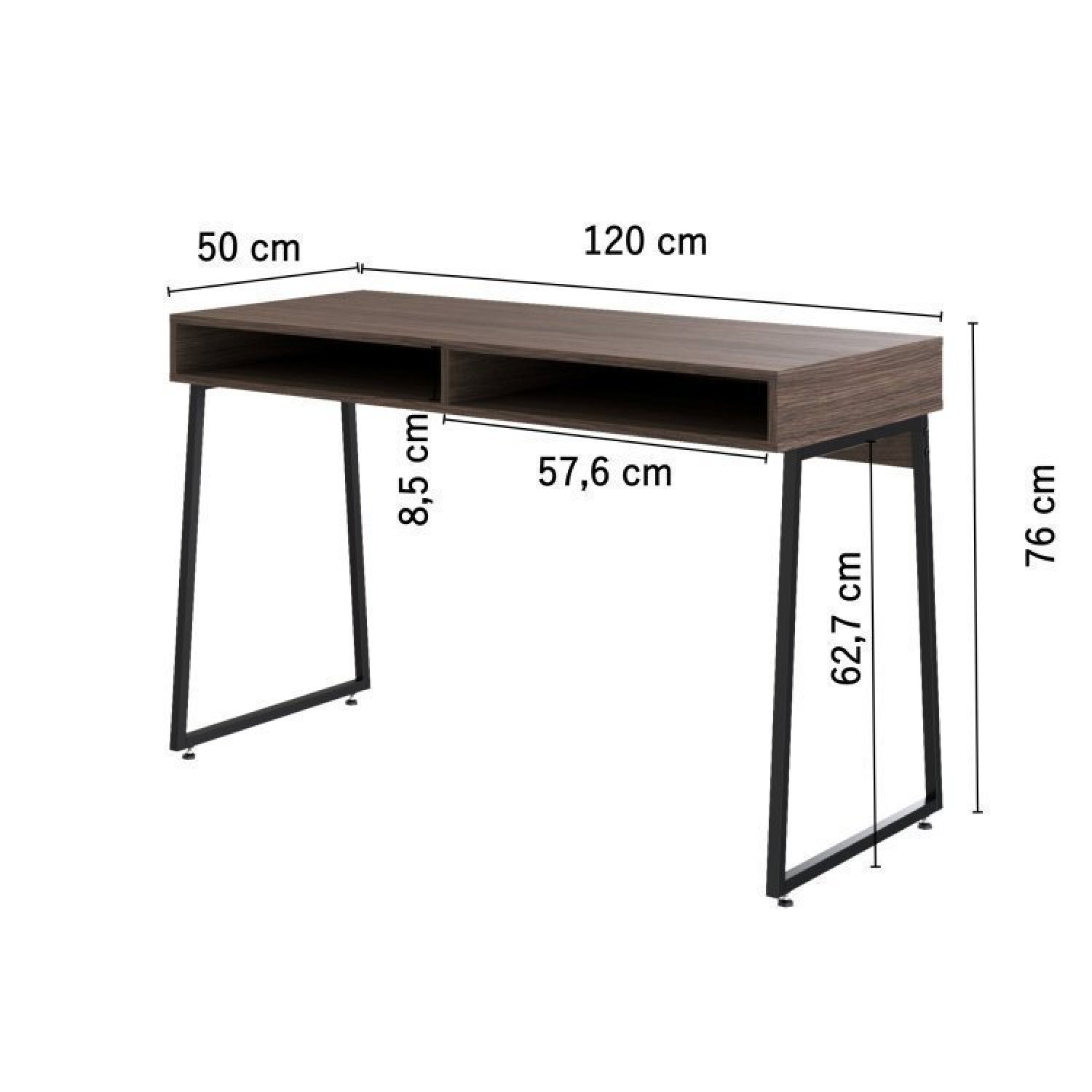 Conjunto Home Office 2 Peças Escrivaninha Industrial com Estante Concept CabeCasa MadeiraMadeira - 2