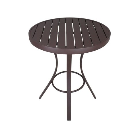 Mesa de Centro Emily com Tampo Ripado em Alumínio - Área, Jardim, Edícula, Piscina, Decoração - Pret