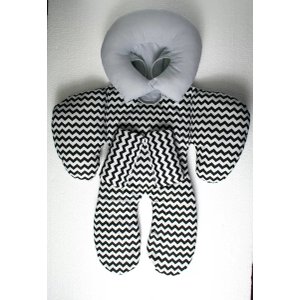Almofada Protetor Redutor De Bebê Conforto emma baby redutor bebe conforto Chevron Preto e Branco