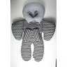 Almofada Protetor Redutor De Bebê Conforto emma baby redutor bebe conforto Chevron Preto e Branco - 1