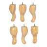 Kit 6 Pés de Madeira Retrô Luiz xv 14,5cm Natural - 1