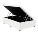 Ver imagem 1 de Cama Box Solteiro Baú Sintético Branco – 88x188x35