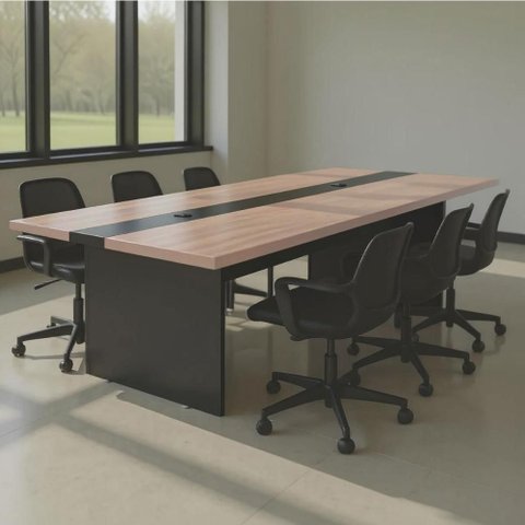 Mesa de Reunião Executiva 6 Lugares Premium 2,40m Nogueira