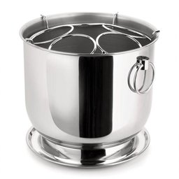 Champanheira Grande Inox Balde de Gelo com Divisor para 5 Garrafas 12 Litros Base Coletora de Água - 1