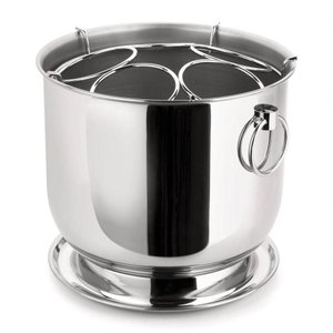 Champanheira Grande Inox Balde de Gelo com Divisor para 5 Garrafas 12 Litros Base Coletora de Água