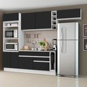 Ver imagem 1 de Armário de Cozinha Completa 290cm Branco/Preto Safira Madesa 04