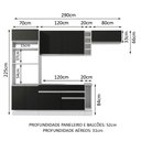 Ver imagem 4 de Armário de Cozinha Completa 290cm Branco/Preto Safira Madesa 04