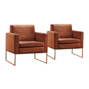 Conjunto - 2 Poltronas Apolo Bronze Corino Caramelo