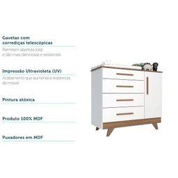 Conjunto para Quarto de Bebê com Cômoda e Berço Retrô  - 13