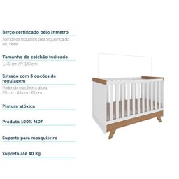 Conjunto para Quarto de Bebê com Cômoda e Berço Retrô  - 14