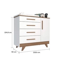 Conjunto para Quarto de Bebê com Cômoda e Berço Retrô  - 11