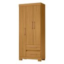 Ver imagem 2 de Guarda-Roupa Solteiro com 3 Portas e 2 Gavetas 75,7cm Multimóveis CR35678 Madeirado