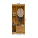Ver imagem 3 de Guarda-Roupa Solteiro com 3 Portas e 2 Gavetas 75,7cm Multimóveis CR35678 Madeirado