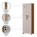 Ver imagem 5 de Kit com 2 Armários Multiuso Escritório NT4020 4 Portas e Prateleiras Marrom/Freijó Trend/Off White Tx