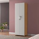 Ver mais imagens de Kit com 2 Armários Multiuso Escritório NT4020 4 Portas e Prateleiras Marrom/Freijó Trend/Off White Tx