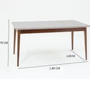 Ver imagem 3 de Mesa de Jantar 180x90cm Tampo em Vidro/MDF Onix Marrom/Imbuia/Off White