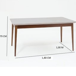 Mesa de Jantar 180x90cm Tampo em Vidro/MDF Onix Marrom/Imbuia/Off White - 3 Mesa de Jantar 180x90cm Tampo em Vidro/MDF Onix Marrom/Imbuia/Off White - 3