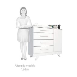 Conjunto para Quarto de Bebê com Cômoda 1 Porta 4 Gavetas e Berço Mini Cama Retrô  - 9