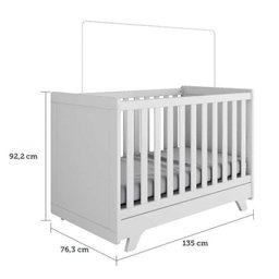 Conjunto para Quarto de Bebê com Cômoda 1 Porta 4 Gavetas e Berço Mini Cama Retrô  - 12