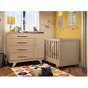 Ver imagem 2 de Conjunto para Quarto de Bebê com Cômoda 1 Porta 4 Gavetas e Berço Mini Cama Retrô 