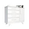 Conjunto para Quarto de Bebê com Cômoda 1 Porta 4 Gavetas e Berço Mini Cama Retrô  - 4