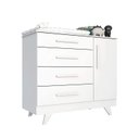 Ver imagem 6 de Conjunto para Quarto de Bebê com Cômoda 1 Porta 4 Gavetas e Berço Mini Cama Retrô Yescasa