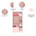 Ver imagem 3 de Quarto Infantil Doce Sonho Berço Cômoda Guarda Roupa MDP Colchão Incluso Rosa Qmovi