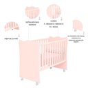 Ver imagem 4 de Quarto Infantil Doce Sonho Berço Cômoda Guarda Roupa MDP Colchão Incluso Rosa Qmovi