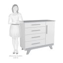 Ver imagem 7 de Conjunto para Quarto de Bebê com Cômoda 1 Porta 4 Gavetas e Berço Mini Cama Retrô 