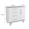 Conjunto para Quarto de Bebê com Cômoda 1 Porta 4 Gavetas e Berço Mini Cama Retrô  - 9