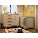 Ver imagem 1 de Conjunto para Quarto de Bebê com Cômoda 1 Porta 4 Gavetas e Berço Mini Cama Retrô