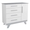 Ver imagem 3 de Conjunto para Quarto de Bebê com Cômoda 1 Porta 4 Gavetas e Berço Mini Cama Retrô 
