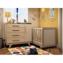 Ver imagem 1 de Conjunto para Quarto de Bebê com Cômoda 1 Porta 4 Gavetas e Berço Mini Cama Retrô 