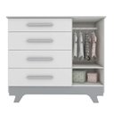 Ver imagem 4 de Conjunto para Quarto de Bebê com Cômoda 1 Porta 4 Gavetas e Berço Mini Cama Retrô 