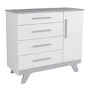 Ver imagem 3 de Conjunto para Quarto de Bebê com Cômoda 1 Porta 4 Gavetas e Berço Mini Cama Retrô