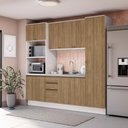 Ver imagem 1 de Cozinha Compacta Celeste Kappesberg 100% Mdf Branco/nogueira 240cm