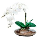 Ver imagem 1 de Arranjo com 2 Orquideas Flor Brancas Realista Vaso Terrário