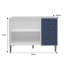 Ver imagem 2 de Balcão Cozinha Aurora 2 Portas 3 Gavetas MDF MDP 120cm Branco com Azul sem Tampo