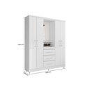 Ver imagem 4 de Guarda Roupas Casal Capela Lyon C/ Espelho Cor Branco Brilho