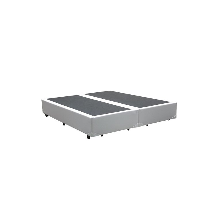 Cama Box King 193 Bipartido Bello Box - Tecido Sintético Branco