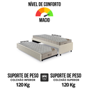 Ver imagem 6 de Bicama Box Solteiro Courino Linho Areia 88x188 com Dois Colchões Airtech Molas Ensacadas Ortobom