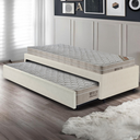 Ver imagem 3 de Bicama Box Solteiro Courino Linho Areia 88x188 com Dois Colchões Airtech Molas Ensacadas Ortobom