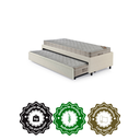 Ver imagem 5 de Bicama Box Solteiro Courino Linho Areia 88x188 com Dois Colchões Airtech Molas Ensacadas Ortobom