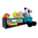 Ver imagem 3 de Prateleira para Livros Infantis Nicho Organizador Pelúcia Quarto de Criança Mdf Preto 55 Cm:verde